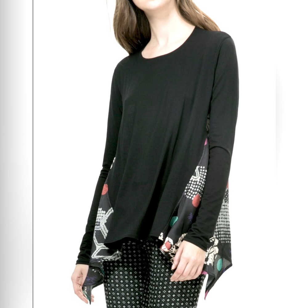 3/$25 lyocell funky pattern lightweight flowy abstract desigual tunic top